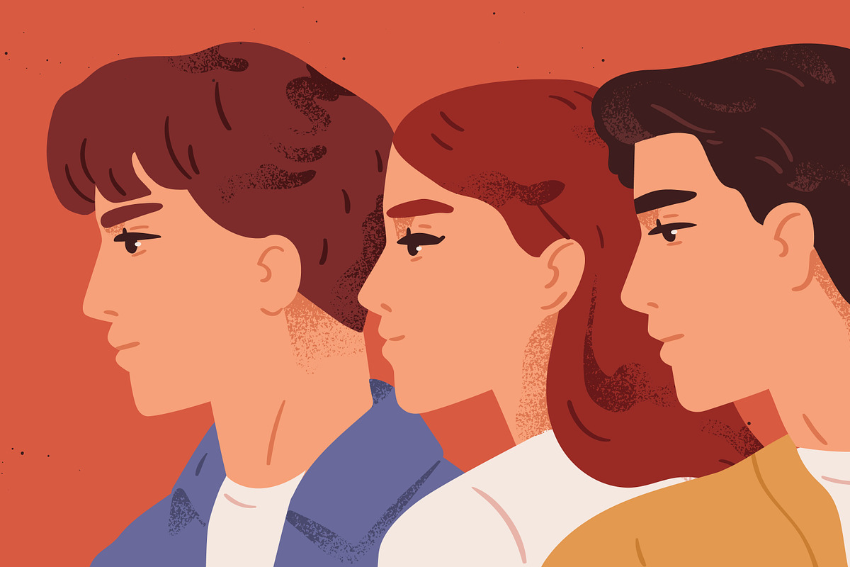 Young people portraits side view, a Person Illustration by Good Studio (Photo 3 of 3)