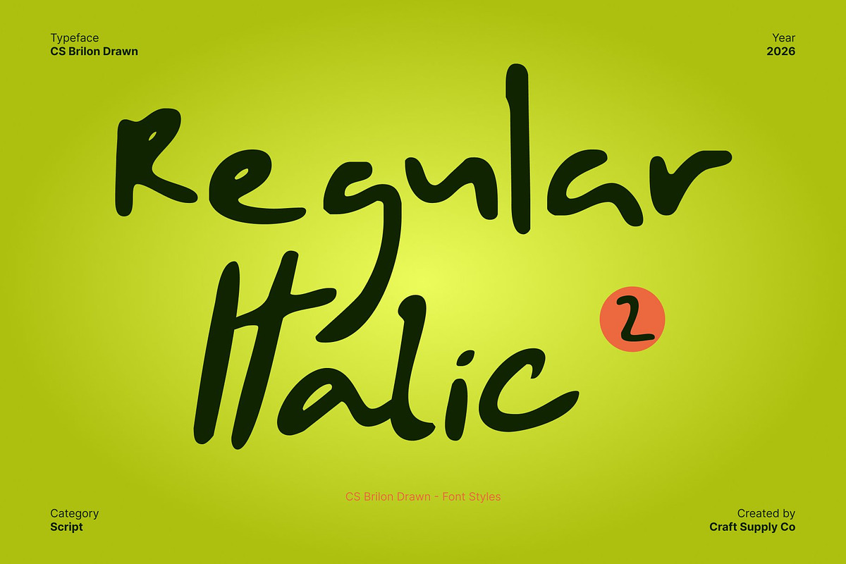 CS Brilon Drawn, a Handwritten Font by Craft Supply Co. (Photo 3 of 8)