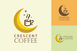 Crescent coffee logo, a Branding & Logo Template by Saba Vector