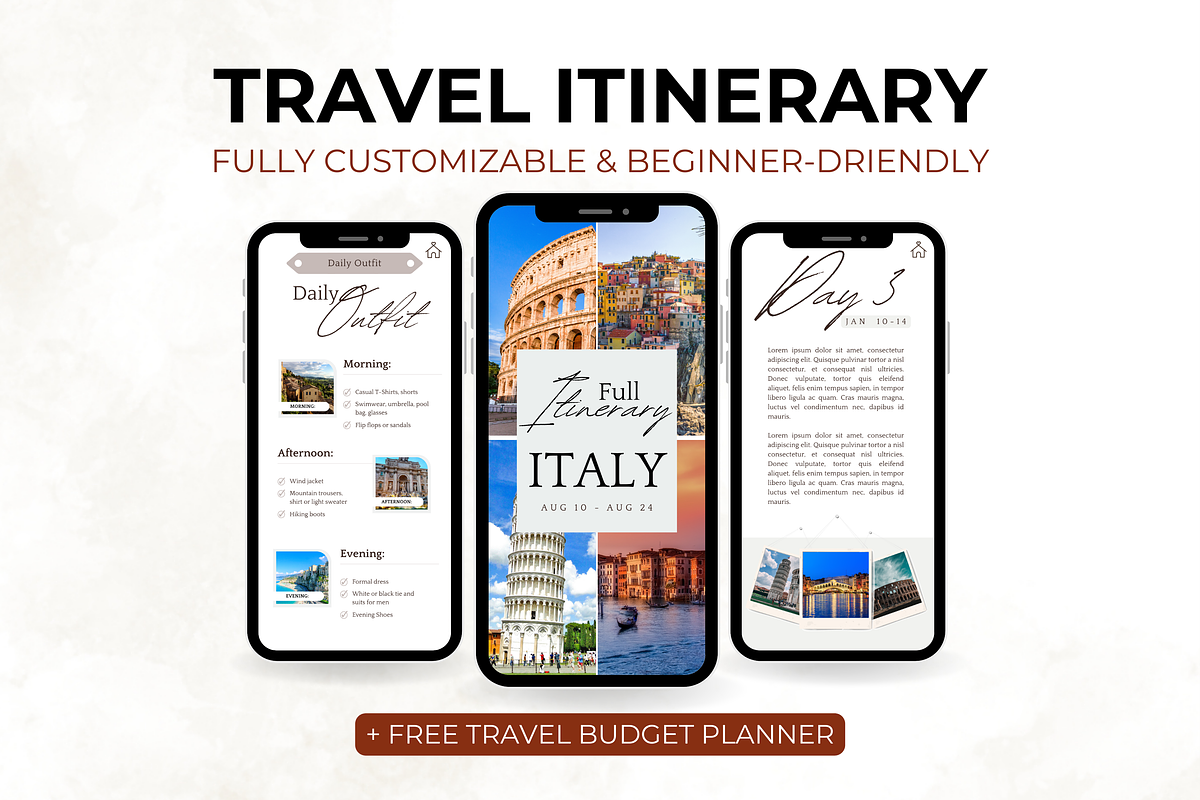 Beginner-Friendly Travel Itinerary, a Templates & Theme by Digital By Nikoleta (Photo 1 of 11)
