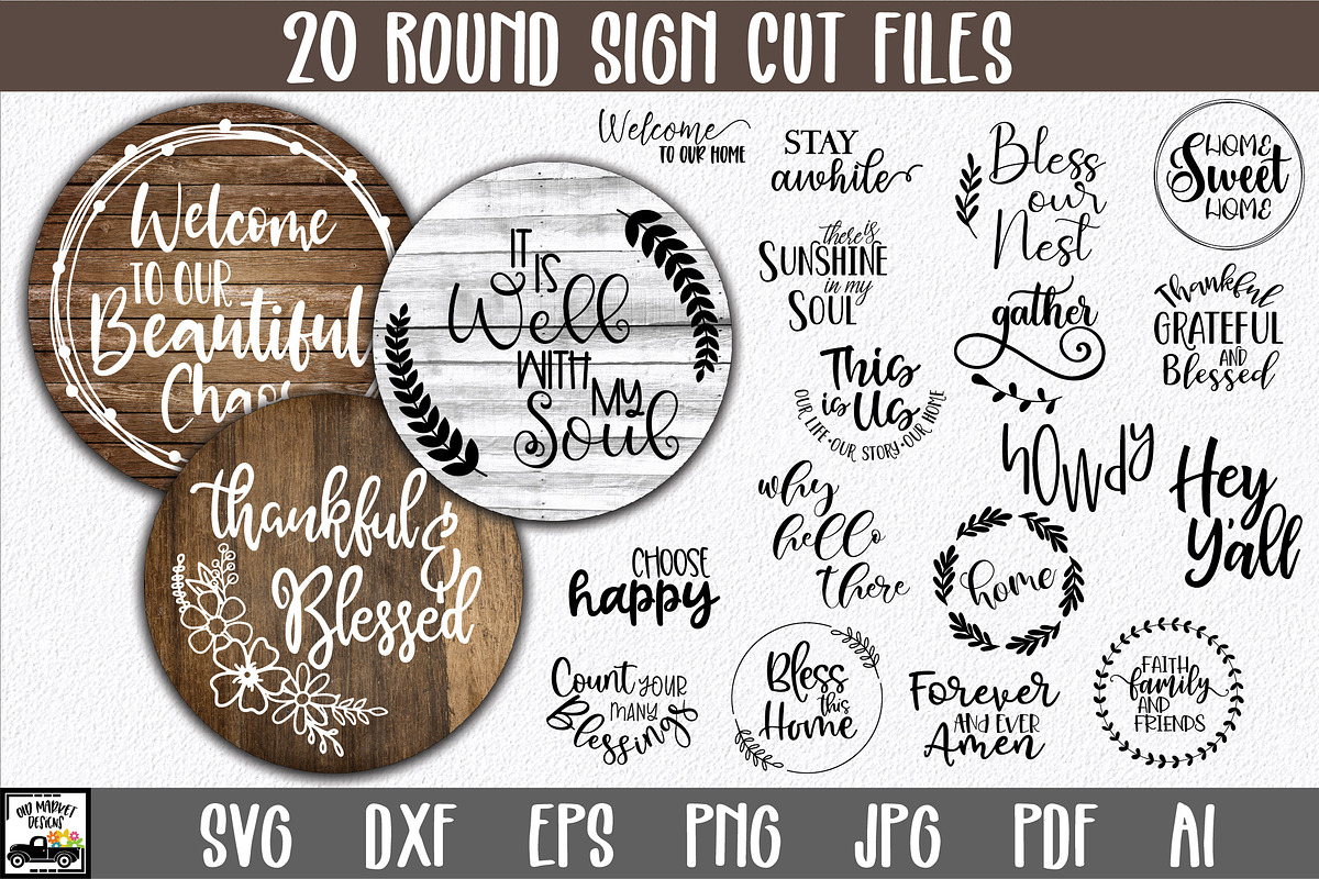 Round Sign Bundle - Round SVG Files, an Illustration by OldMarket Designs (Photo 1 of 11)