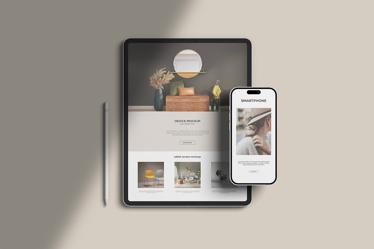 iPad & iPhone Mockup - Scene Creator, an iPad Mockup by graphicpages (Photo 4 of 15)