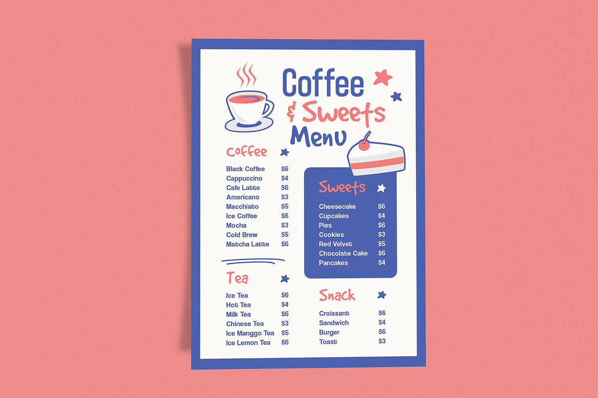 Menu Coffee and Sweet, a Flyer Template by Me55enjah Design (Photo 3 of 4)