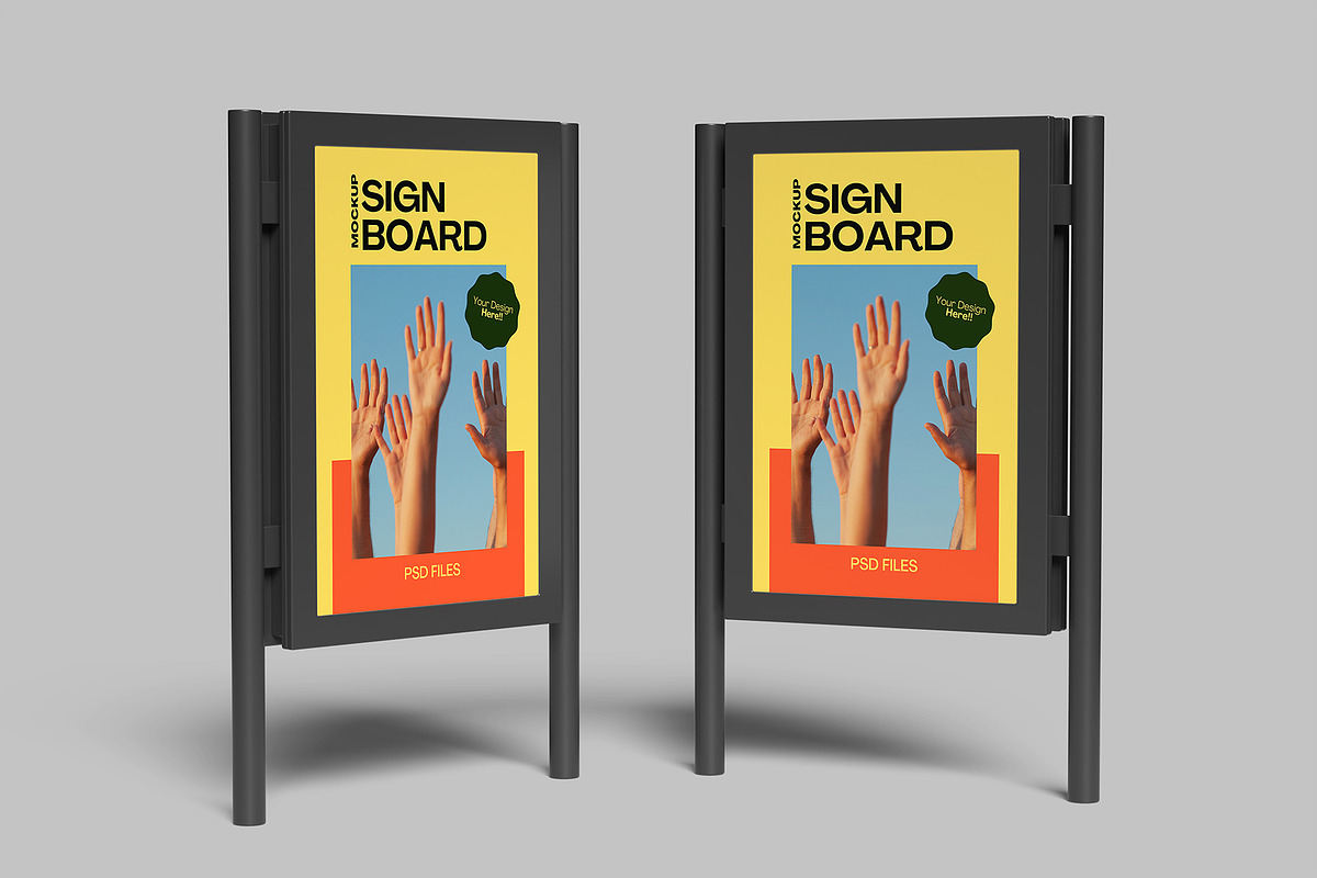 Sign Board Mockup, a Design Template by lamorastudio (Photo 6 of 11)