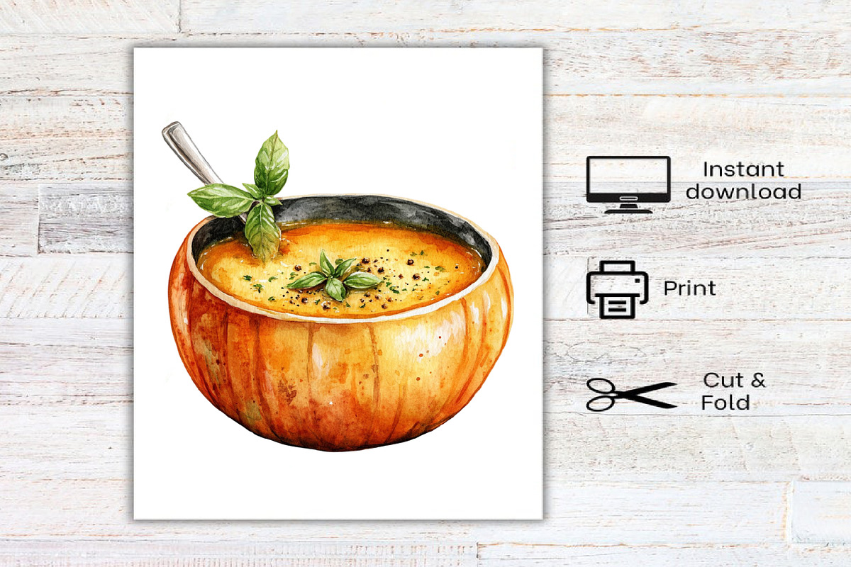 Watercolor Thanksgiving Food Clipart, an Illustration by Canvas Craft (Photo 8 of 8)