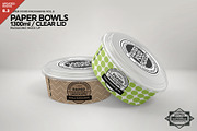 Paper Bowls with Clear Lids Mockup, a Packaging Mockup by INCDesign (Thumbnail 1 of 8)