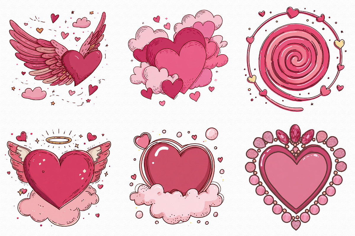 Whimsical Valentine Elements Clipart, an Illustration by Libby Wishes (Photo 8 of 8)