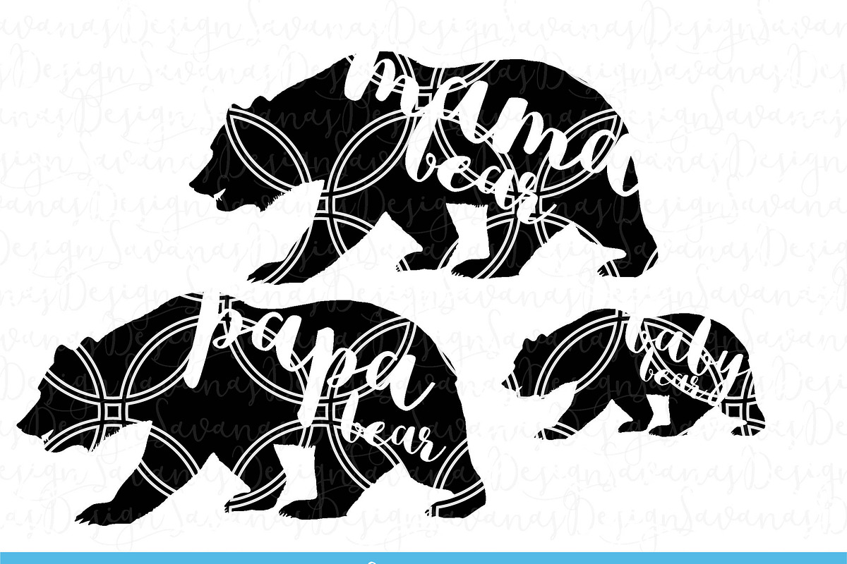 Mama Bear, Papa Bear & Baby Bear SVG, an Illustration by SavanasDesign (Photo 1 of 4)