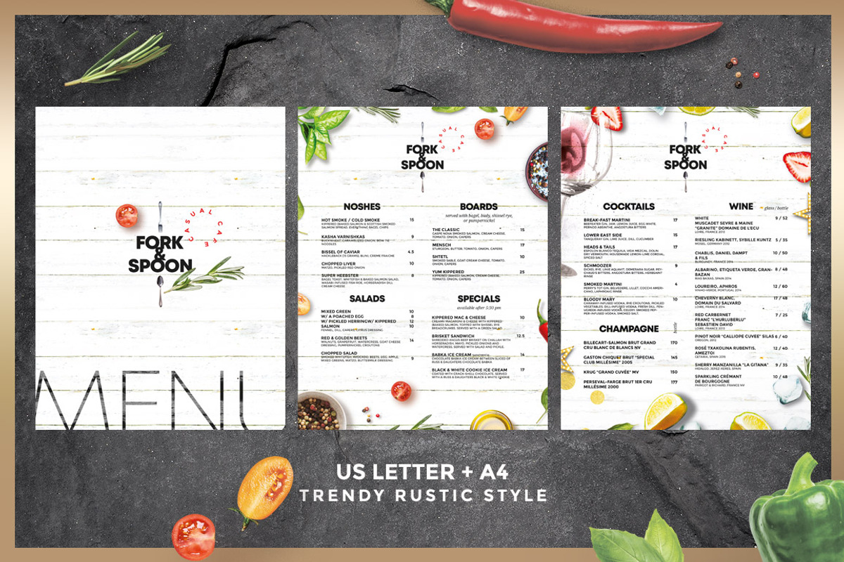 Rustic Restaurant Menu, a Flyer Template by BigWeek (Photo 2 of 3)