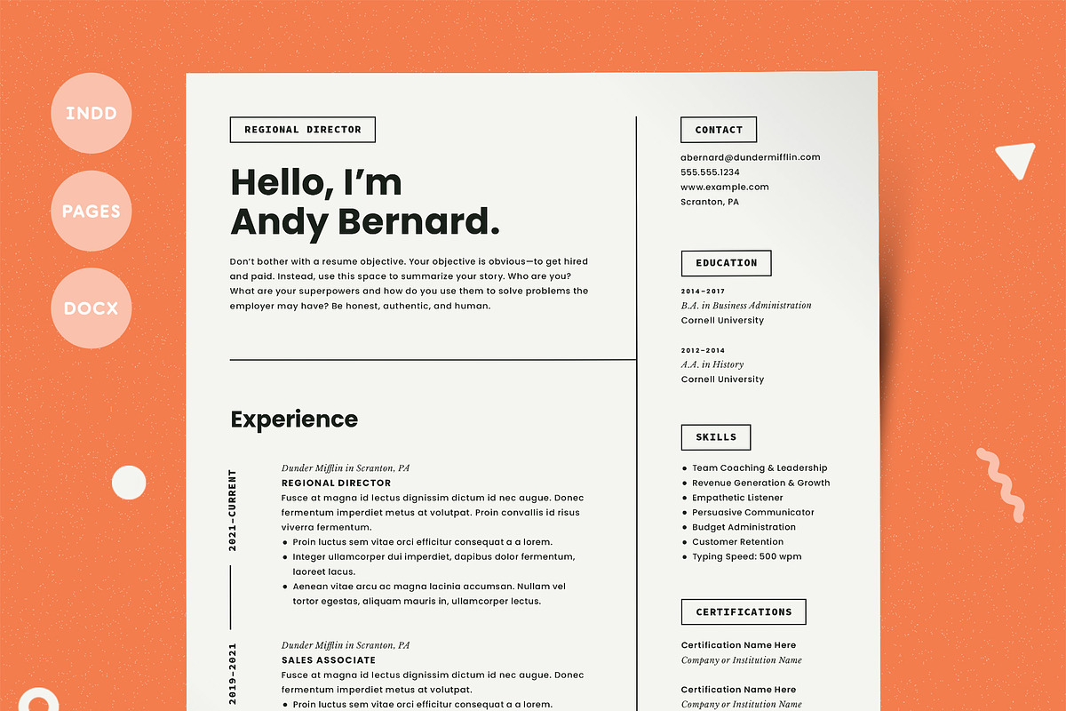 Modern Resume Template CV, a Resume Template by More Profesh (Photo 1 of 6)