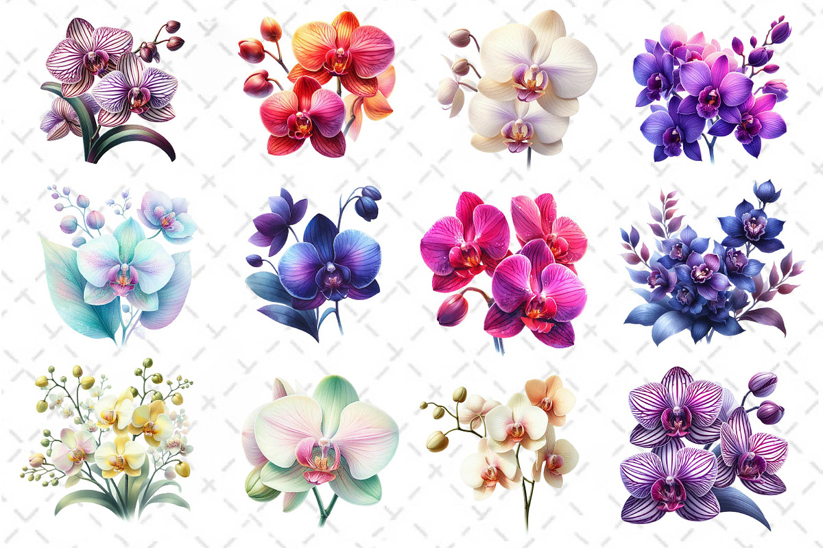 Watercolor Orchid Clipart, an Illustration by Dream Creation (Photo 2 of 5)
