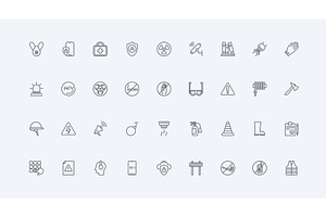 Safety security equipment save icons, an Object Illustration by Lemberg Vector