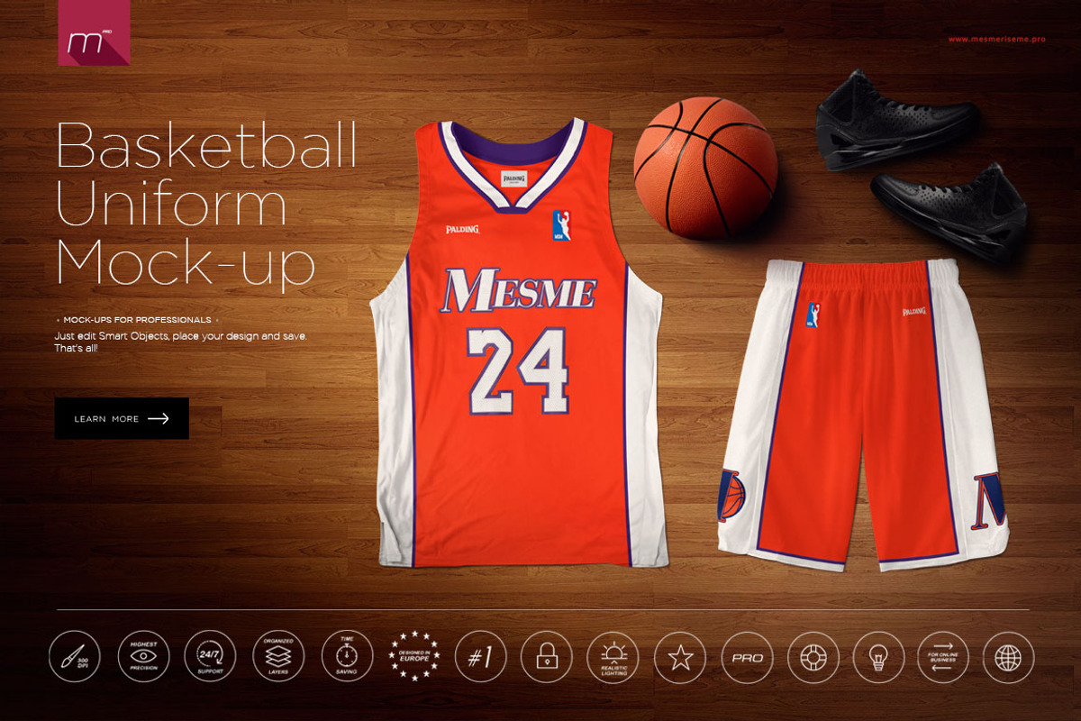 Basketball Uniform Mock-up, a Product Mockup by Mocca Mockups Store (Photo 1 of 5)