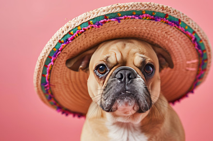 Cute Dogs in Colorful Sombreros, an Abstract Photo by Natalia Klenova's Shop