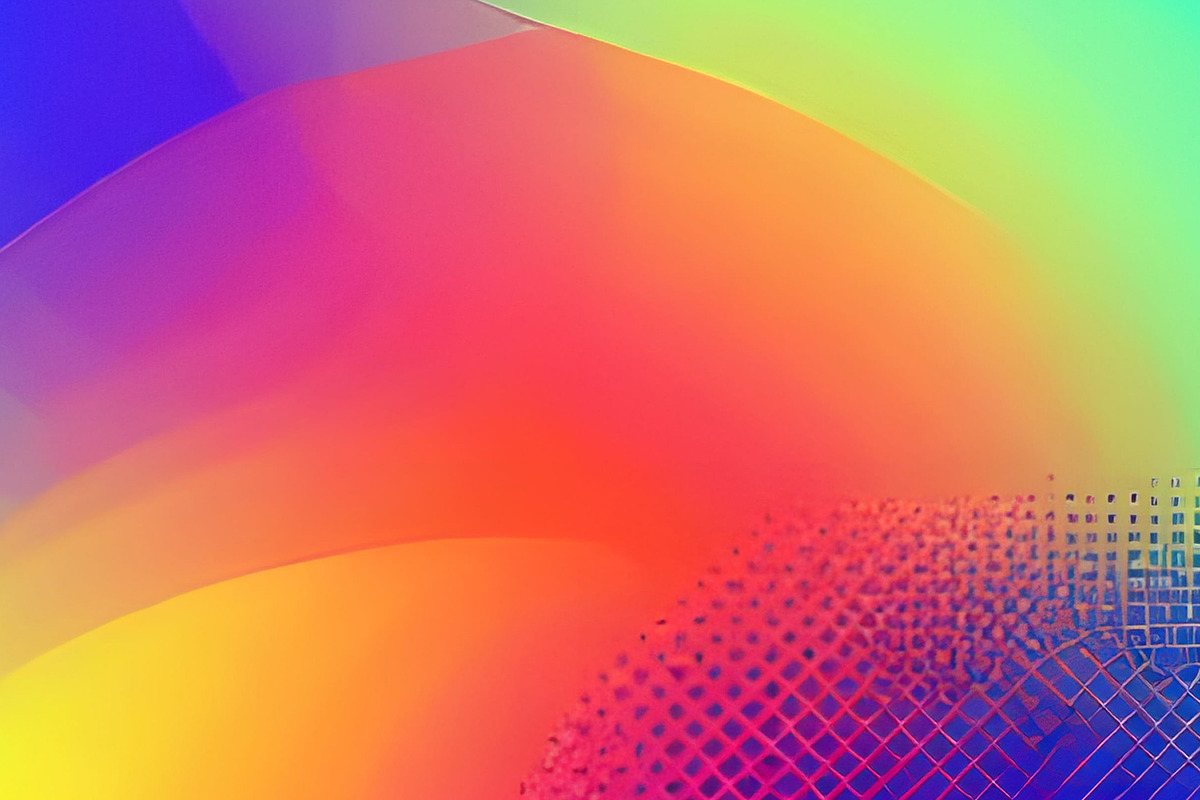 Neon Northern Lights Abstract Geo, a Decorative Illustration by Sharon Schwalbe (Photo 2 of 4)