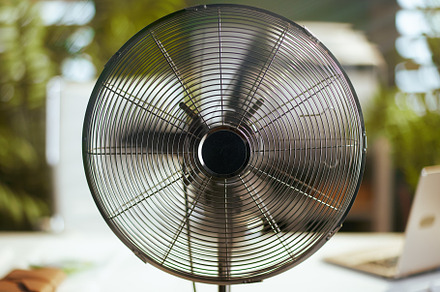 metal ventilator in modern green office, a Technology Photo by Alliance Images