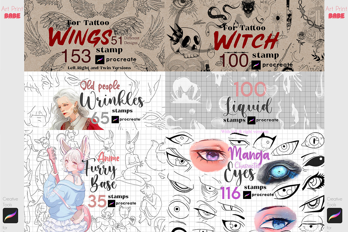 Procreate Gothic Anime Feature Brush, a Brush Add-On by ArtPrintBabe (Photo 3 of 16)