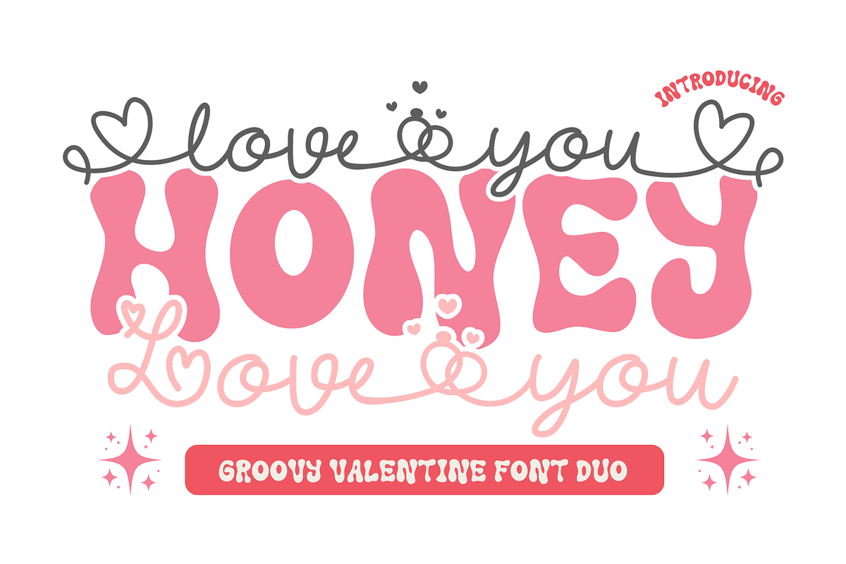 Love You Honey - Valentine Duo Font, a Handwritten Font by Brown Cupple (Photo 1 of 13)