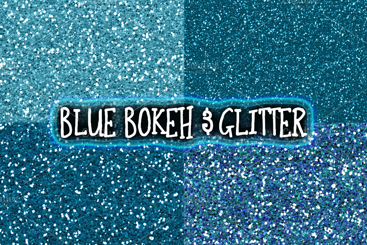 Blue Glitter & Bokeh Backgrounds, a Texture Graphic by Paper Element (Photo 2 of 3)