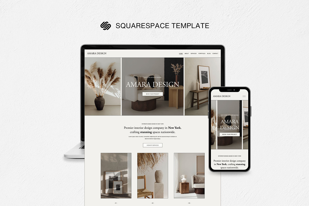 Squarespace 7.1 Template: Amara, a Squarespace Template by Deb Creative Studio (Photo 1 of 9)