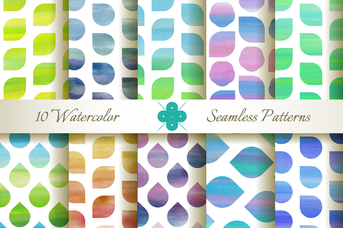 Seamless Watercolor Patterns #2, a Pattern Graphic by Patternalized (Photo 2 of 4)