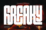 Freaky - Halloween Sans Display Font, a Sans Serif Font by Pian45 Studio (Thumbnail 1 of 8)