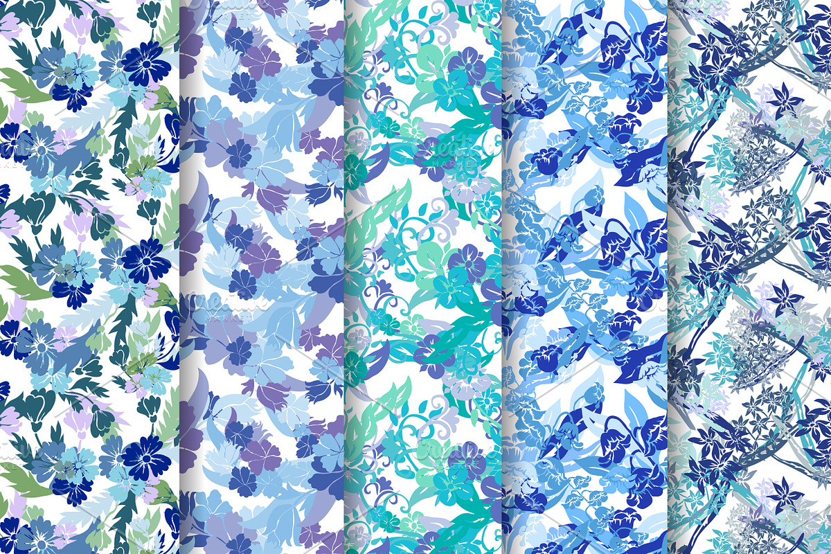 12 Floral Seamless Patterns Set preview 2