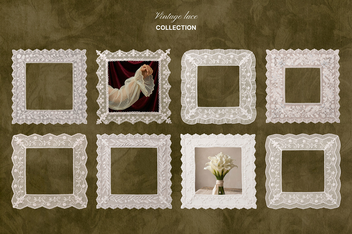 Vintage Lace Frames, Doilies & Bows, an Object Graphic by OliaMuseDesign (Photo 4 of 10)