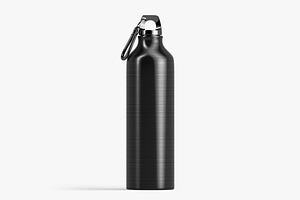 Black Bottle With Carabiner 3D Model