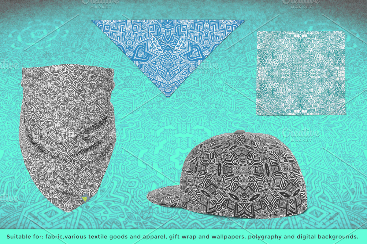 Zentangle seamless vector patterns, a Pattern Graphic by TRIKONA (Photo 6 of 6)