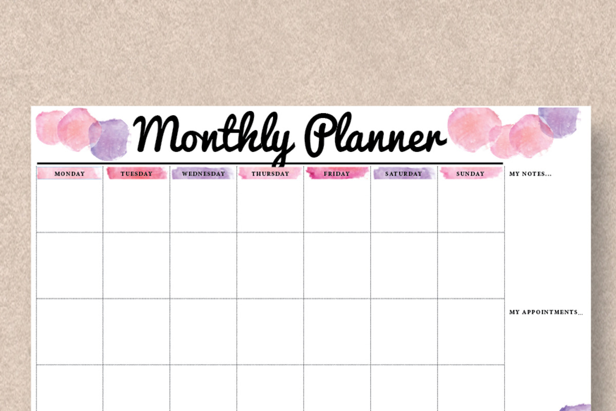 Pink Planner: Letter Size, a Stationery Template by Stick with Sam (Photo 2 of 3)