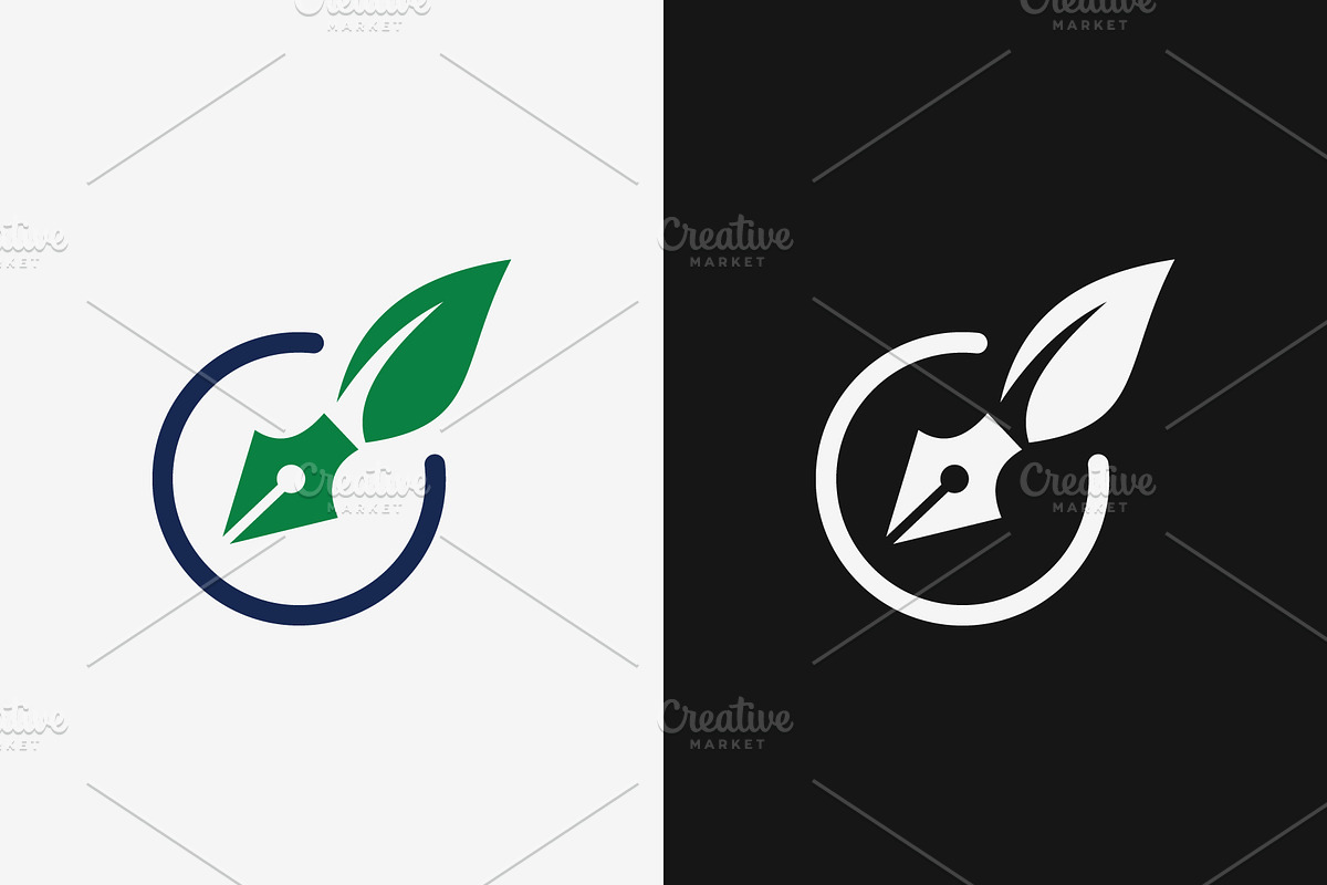 Nature Pen - Writer Leaf Pen Logo, a Branding & Logo Template by Creattlle (Photo 4 of 4)