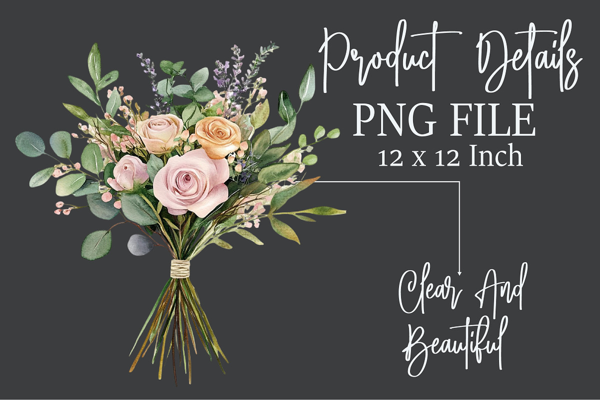 Pink Boho Wedding Floral Clipart, an Illustration by Rose Art (Photo 4 of 7)