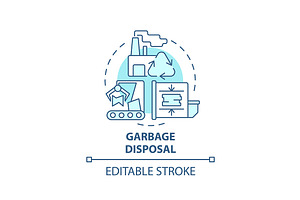 Garbage Disposal Blue Concept Icon