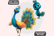 Peacock Clipart PNG Bundle, a Graphic by M9 Design (Thumbnail 8 of 9)