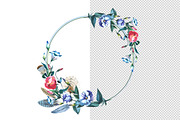 Watercolor Flower Wreath PNG set, a Decorative Illustration by WatercolorPNG.com (Thumbnail 6 of 8)