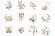 Blush and Blue Leaves Florals, an Illustration by DreamArtGraphic (Thumbnail 3 of 8)