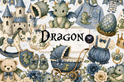 Baby Dragon Clipart, a Decorative Illustration by BigCakeBee (Thumbnail 1 of 4)