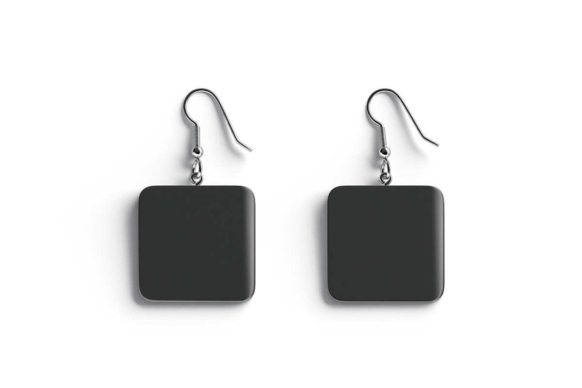 Black Square Earring Pair 3D Model, an Object 3D Model by rebrandy (Photo 2 of 9)