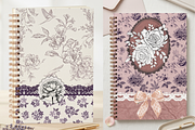 Vintage Portrait Notebook Covers PNG, a Decorative Illustration by Pink_bloom (Thumbnail 12 of 13)