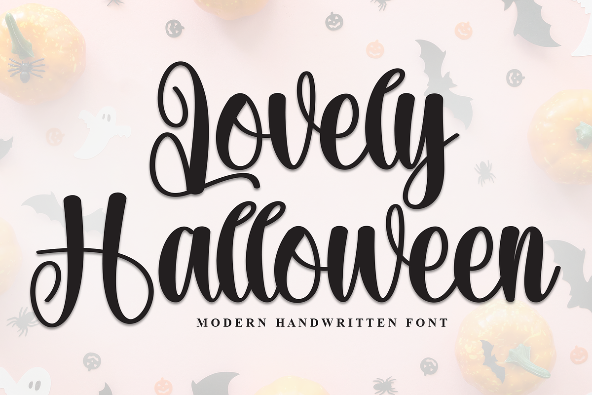 Lovely Halloween | Script Font, a Handwritten Font by Scratchones (Photo 1 of 8)