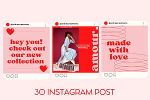 Instagram Templates Red&Pink