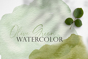 Watercolor Olive Green Flower