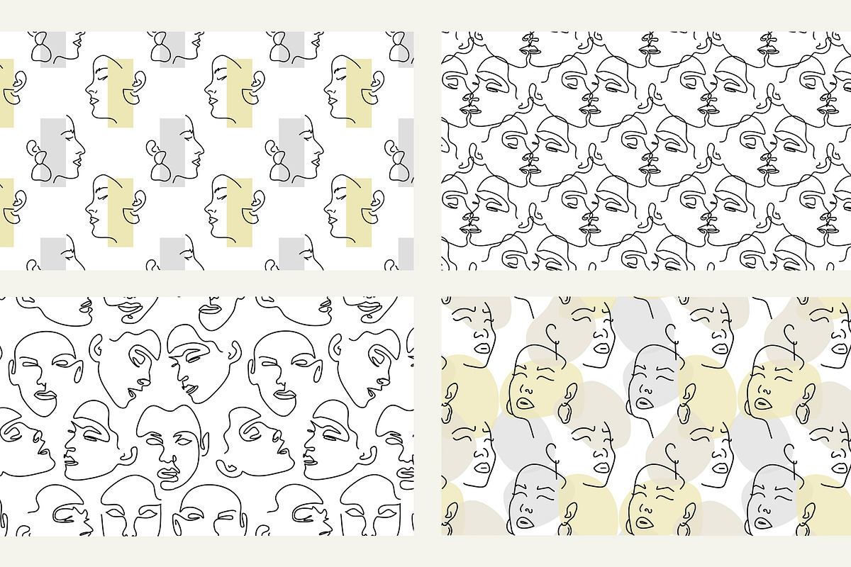 Line - female portraits & patterns, a Pattern Graphic by Pretty Meerkat (Photo 11 of 11)