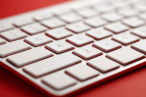 Modern white computer keyboard, a Technology Photo by MistyDay