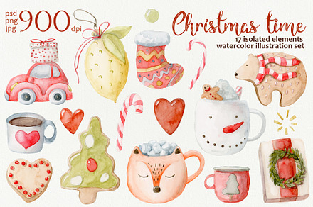 Christmas watercolor set