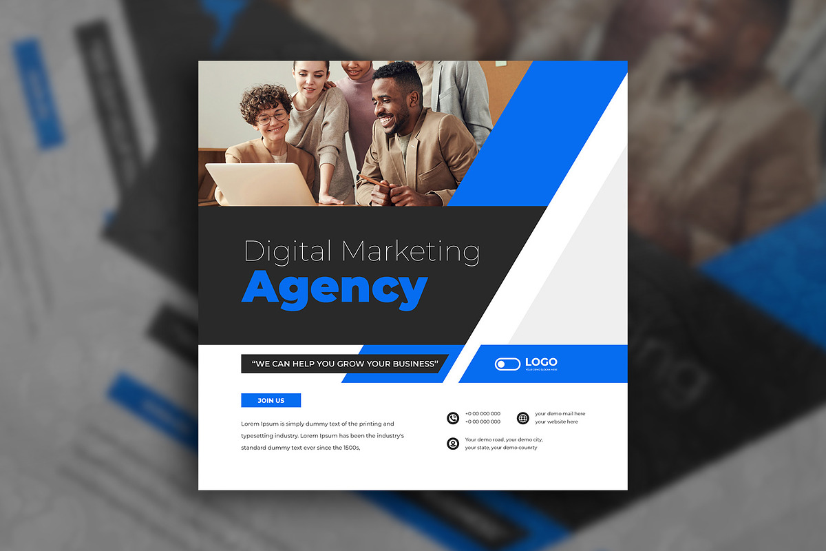 Marketing agency social media post, a Social Media Template by Tanmoy Topu (Photo 5 of 6)