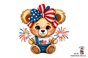 4th of July Cute Bear PNG Bundle, an Illustration by Clipart Bloom (Thumbnail 8 of 11)