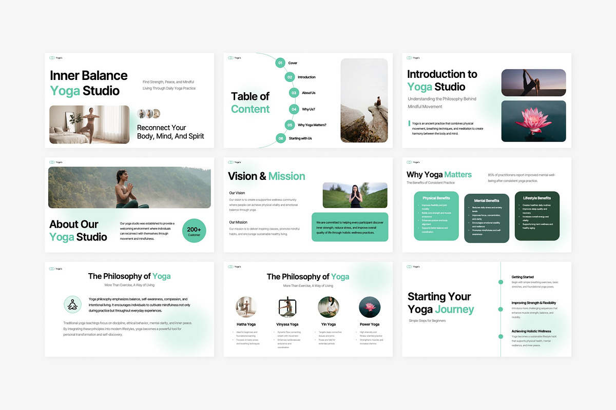 Yoga Academy Google Slides Template, a Presentation Template by Eklip Studio (Photo 2 of 6)