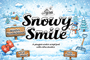 Snowy Smile – Playful Winter Script, a Script Font by cocodesign